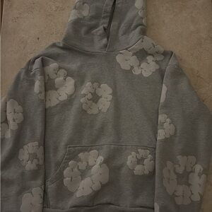 Gray Crewneck Hoodie Sweater - Denim Tears